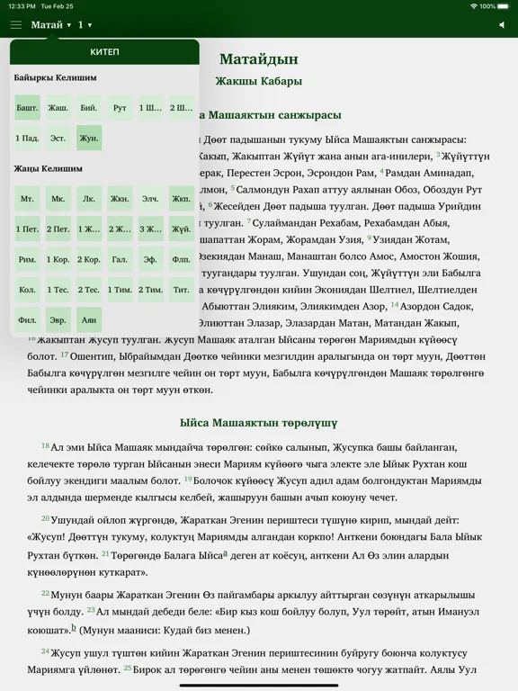 Captures d'écran de Ыйык Китеп - Kyrgyz Bible iPad 
