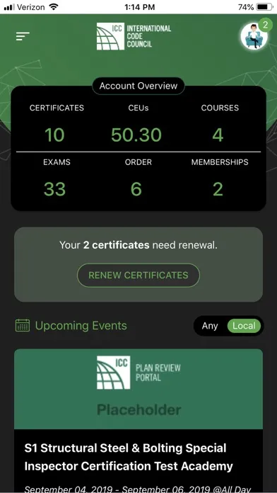 Tangkapan layar myICC by the Code Council