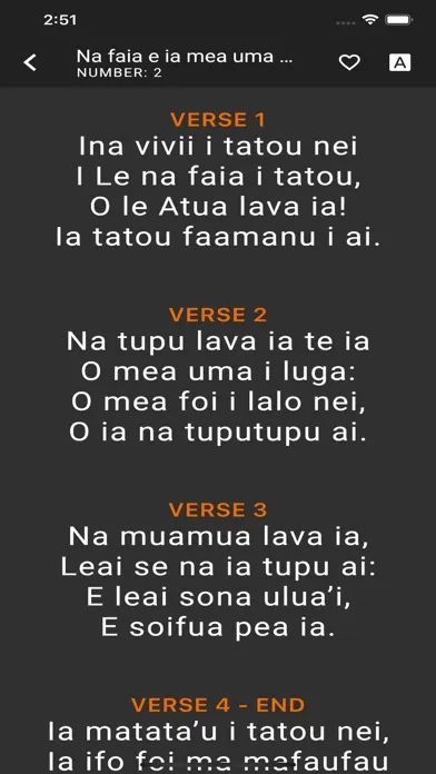 Tangkapan skrin Samoan Hymn