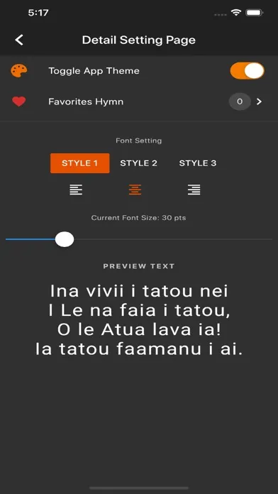 Tangkapan skrin Samoan Hymn
