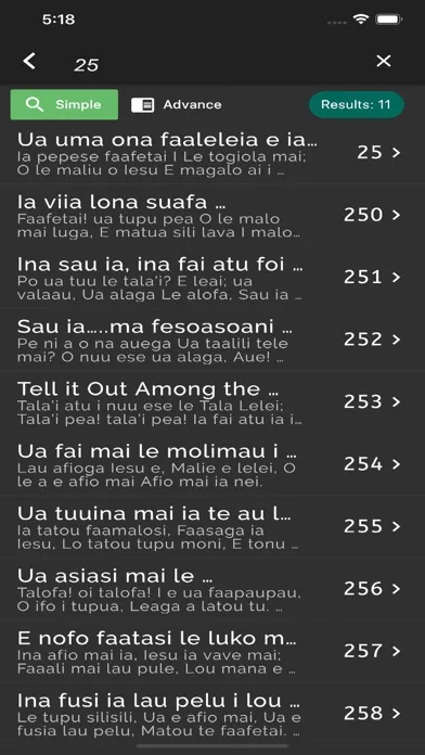 Tangkapan skrin Samoan Hymn