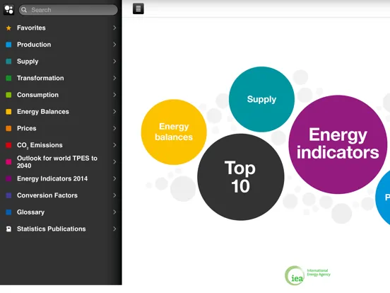 IEA KeyWorldEnergyStatistics iPad  スクリーンショット