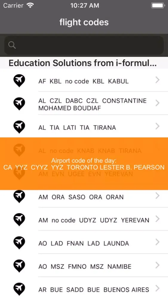 flight codes سکرین شاٹس