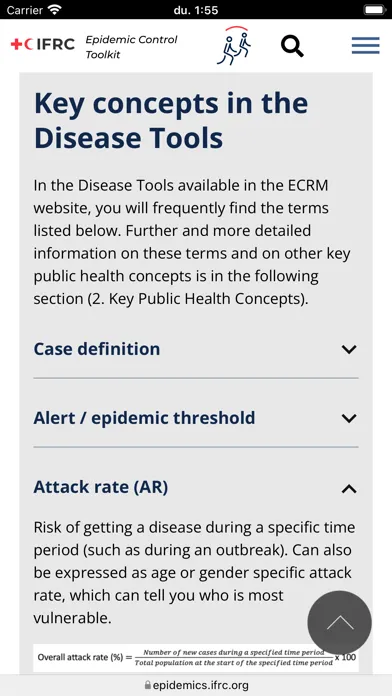 Capturas de tela do Epidemic Control Toolkit
