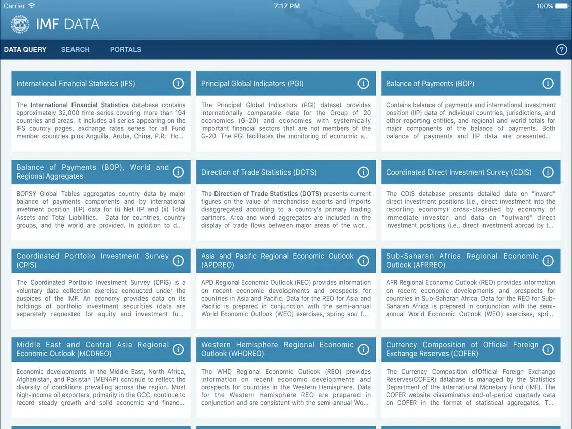 IMF DATA iPad  سکرین شاٹس