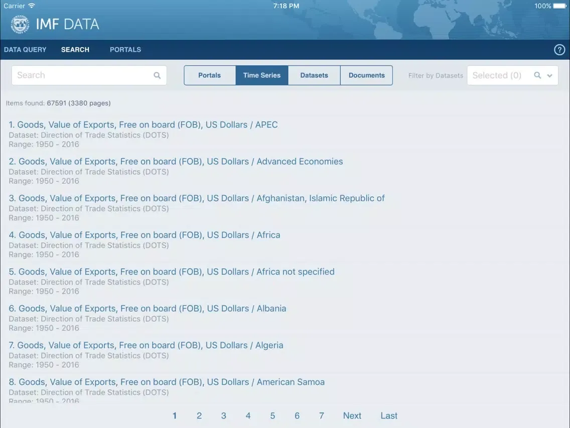 IMF DATA iPad  سکرین شاٹس