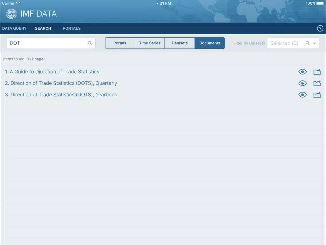 IMF DATA iPad  سکرین شاٹس