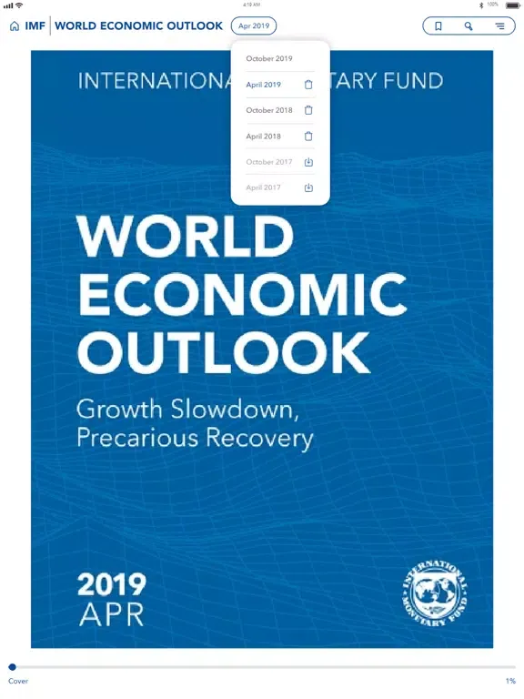 Captures d'écran de IMF Global Economic Reports iPad 