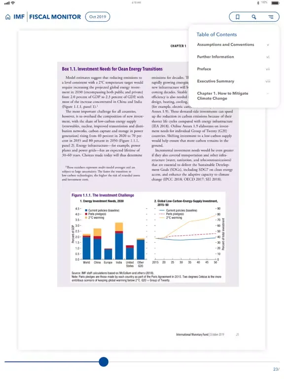 Captures d'écran de IMF Global Economic Reports iPad 