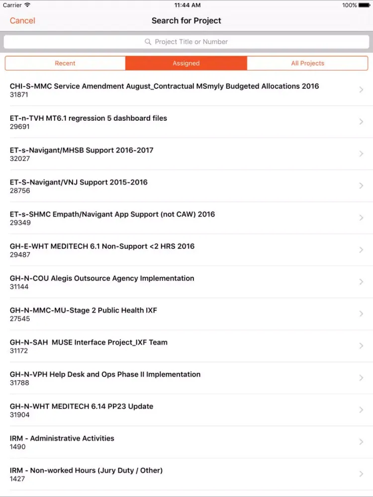 Project Tracking System iPad  스크린샷