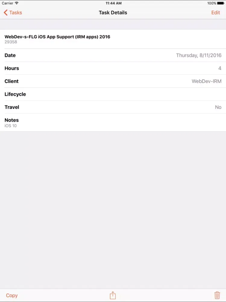 Project Tracking System iPad  스크린샷