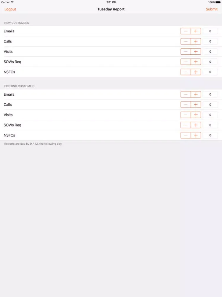 Engage Sales Report iPad  Screenshots