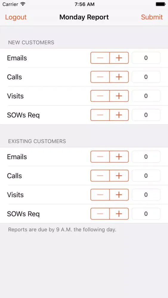 Engage Sales Report Screenshots