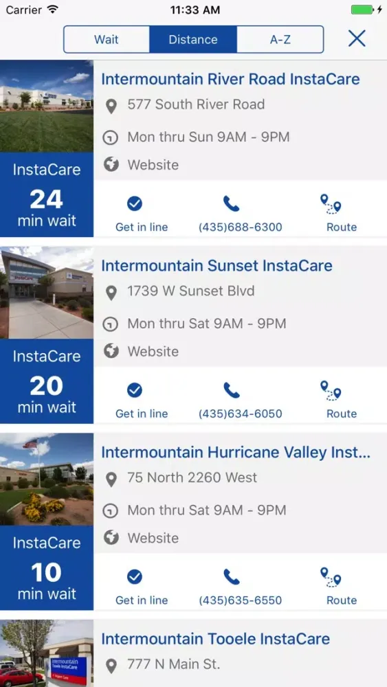 Tangkapan skrin Intermountain Health Hub