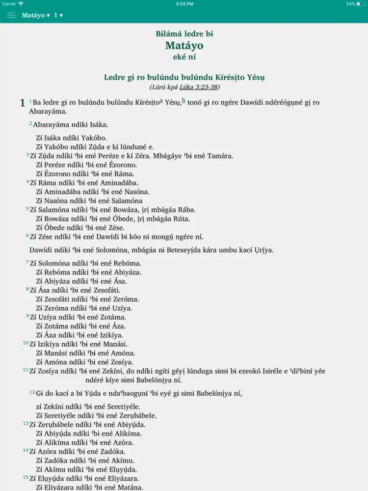 Capturas de tela do Baka Bible iPad 