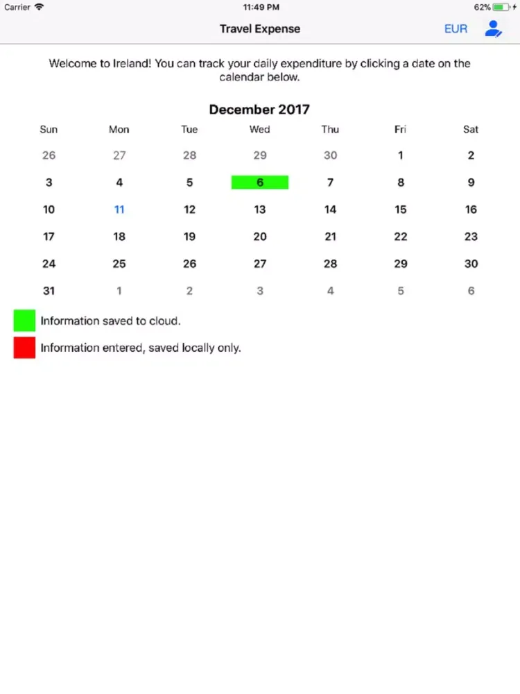 Travel Expense Ireland iPad  Screenshots