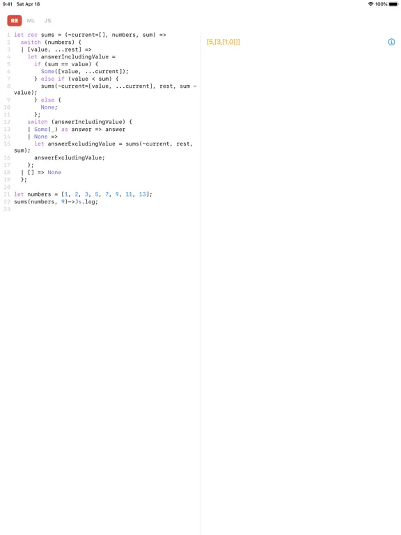 ReasonML iPad  স্ক্রিনশট