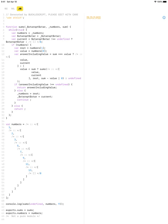 ReasonML iPad  স্ক্রিনশট