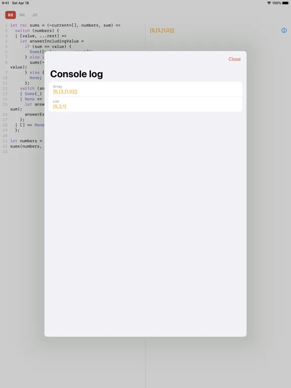 ReasonML iPad  স্ক্রিনশট