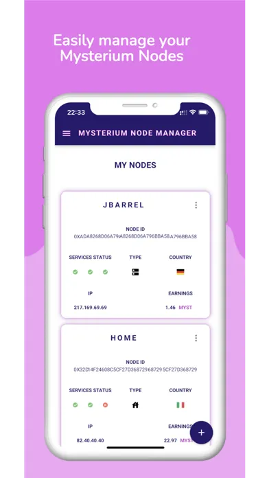 Tangkapan skrin MYST Node Manager