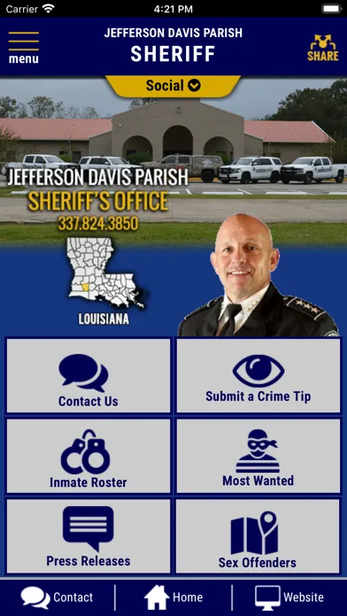 Tangkapan skrin Jefferson Davis Parish Sheriff