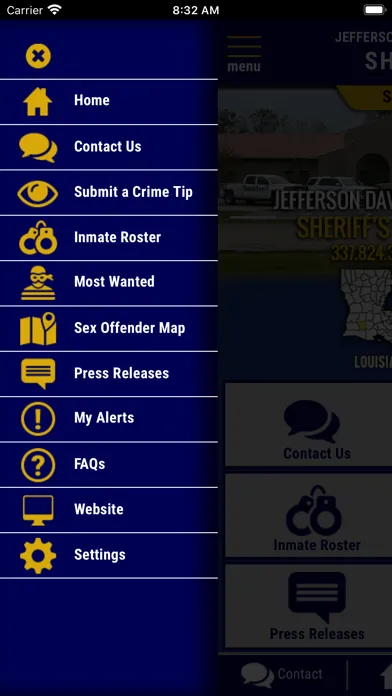Tangkapan skrin Jefferson Davis Parish Sheriff