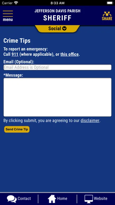 Tangkapan skrin Jefferson Davis Parish Sheriff
