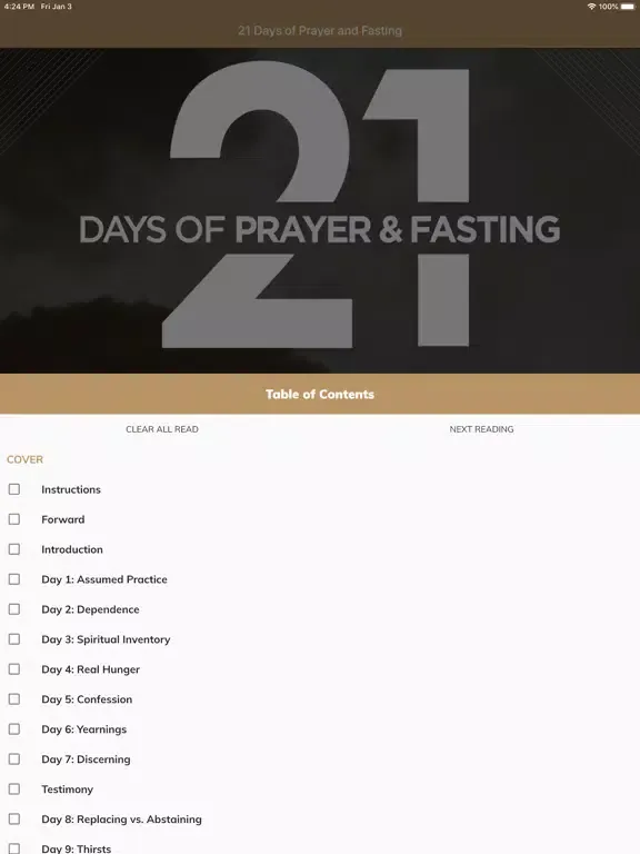 Tangkapan skrin 21 Days of Prayer and Fasting iPad 