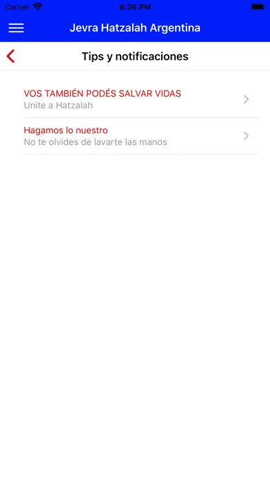 Captures d'écran de Jevra Hatzalah Argentina