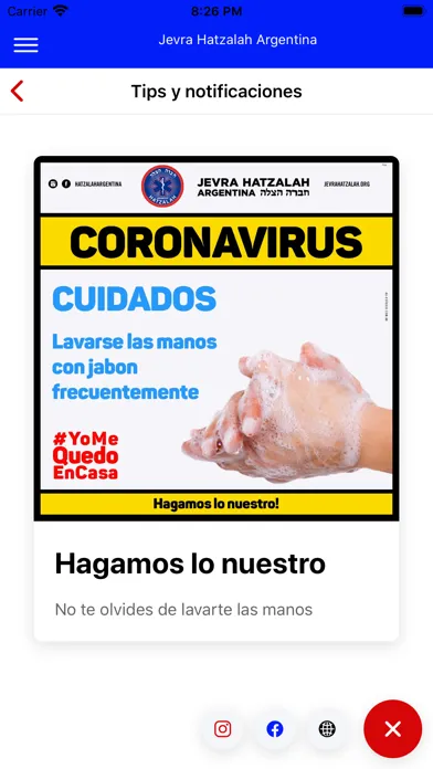 Captures d'écran de Jevra Hatzalah Argentina