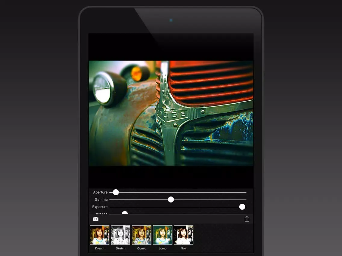 Ảnh chụp màn hình của Portrayal iPad 