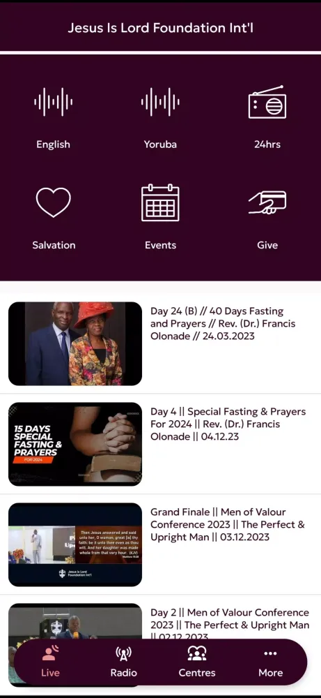 Jesus is Lord Foundation Int'l Screenshots