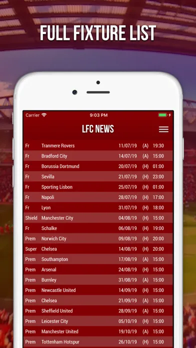 LFC News - Fan App Screenshots