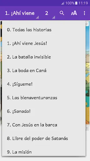 Ảnh chụp màn hình của Historietas Jesús, El Mesías i