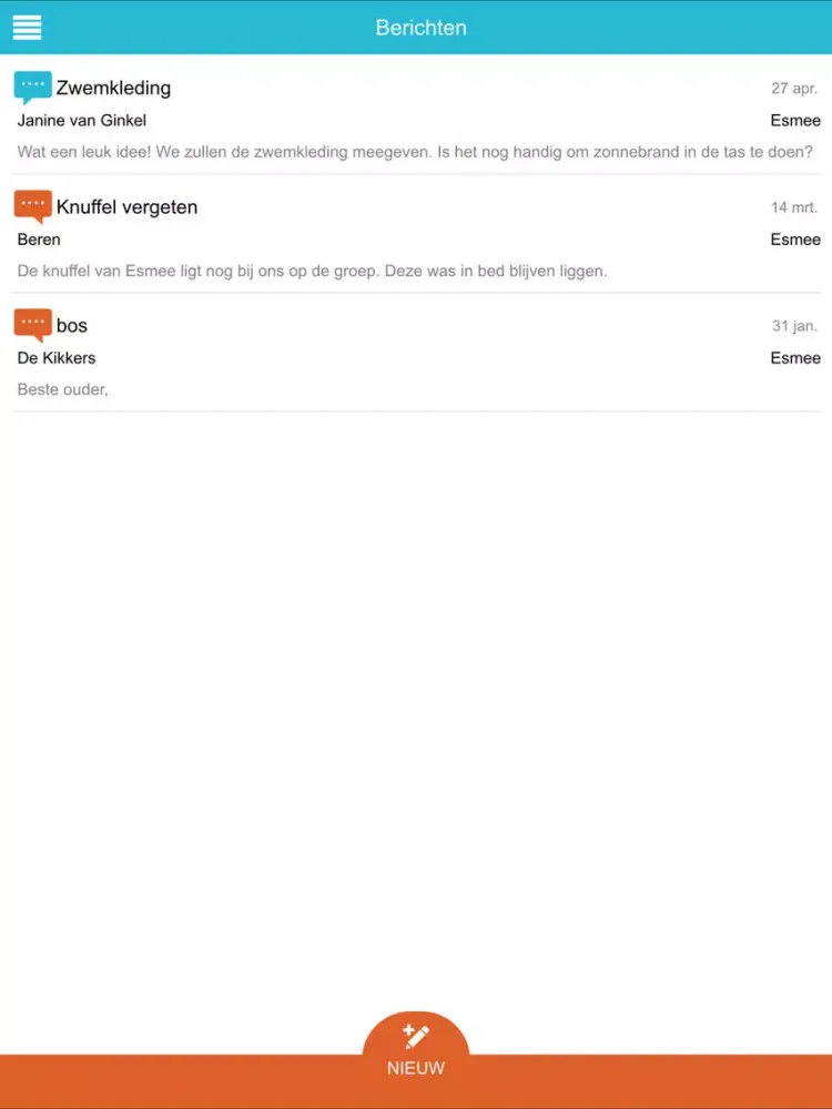 Konnect OuderApp iPad  Screenshots