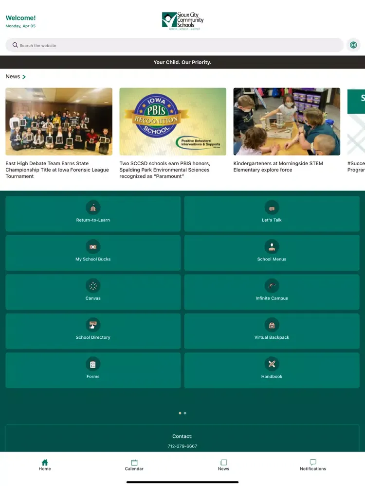 Sioux City Community Schools iPad  Screenshots