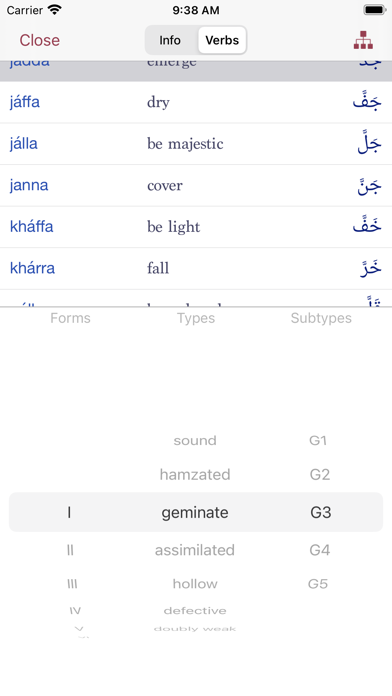 CAVE Arabic Verb Conjugator Ekran Görüntüleri