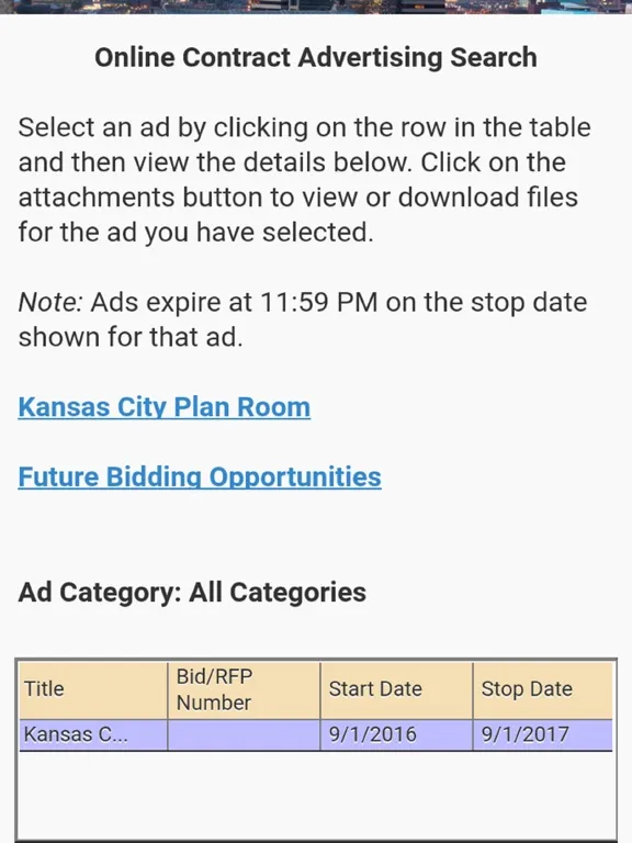 KCMO Online Contract Ad Search iPad  স্ক্রিনশট