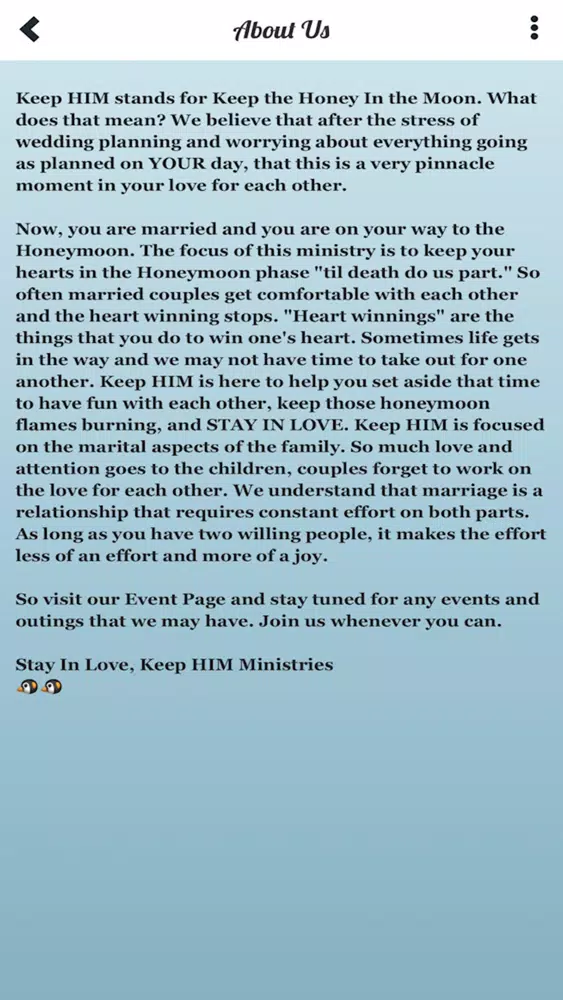 Keep HIM App Screenshots
