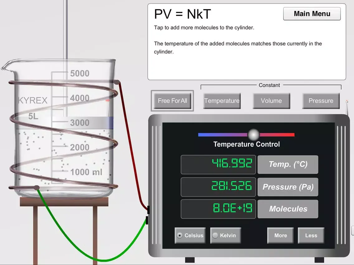 Captures d'écran de KET Virtual Physics Labs - Ideal Gas Law iPad 