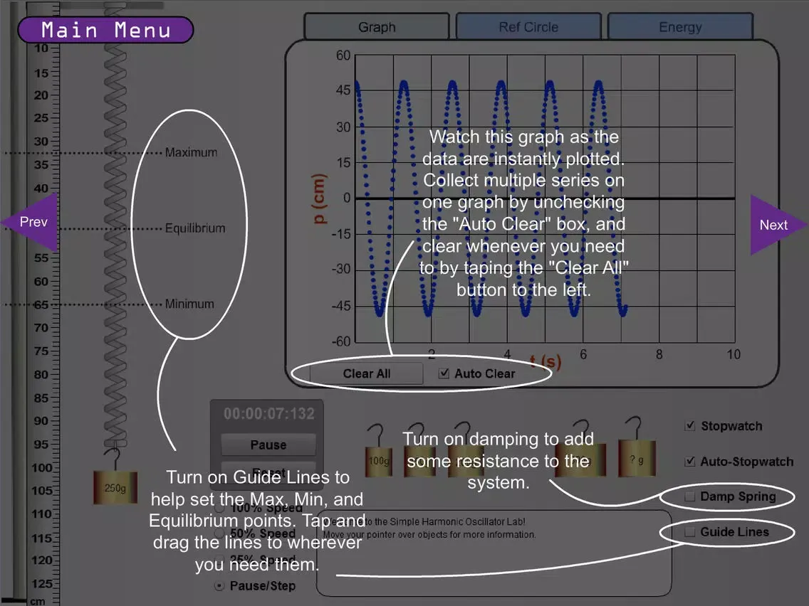 Capturas de pantalla de KET Virtual Physics Labs - Simple Harmonic Motion iPad 