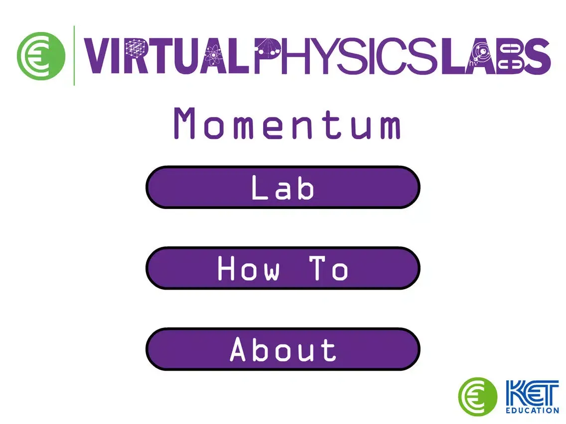 Скриншоты KET Virtual Physics Labs - Momentum iPad 