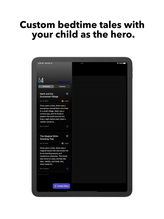 Dreamlore Bedtime Story Writer iPad  Ekran Görüntüleri