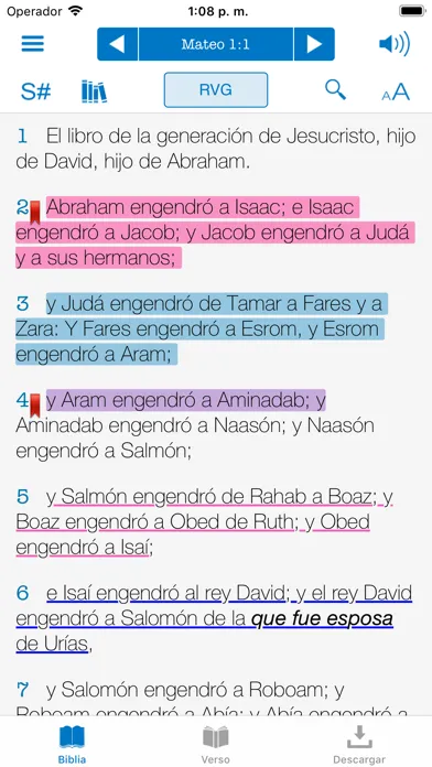 Captures d'écran de Biblia Reina Valera con Strong