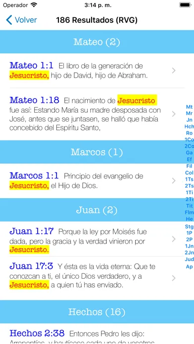 Captures d'écran de Biblia Reina Valera con Strong