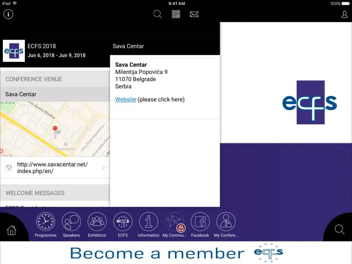 Capturas de tela do ECFS 2018 iPad 