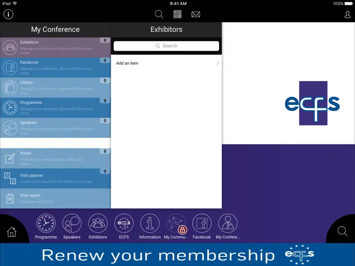 Capturas de tela do ECFS 2018 iPad 
