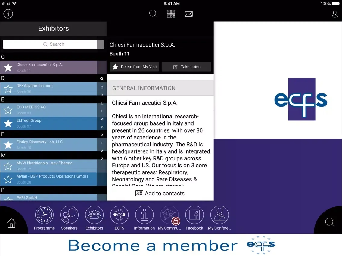 Capturas de tela do ECFS 2018 iPad 