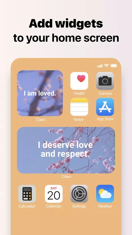 Capturas de tela do Claim - Positive Affirmations