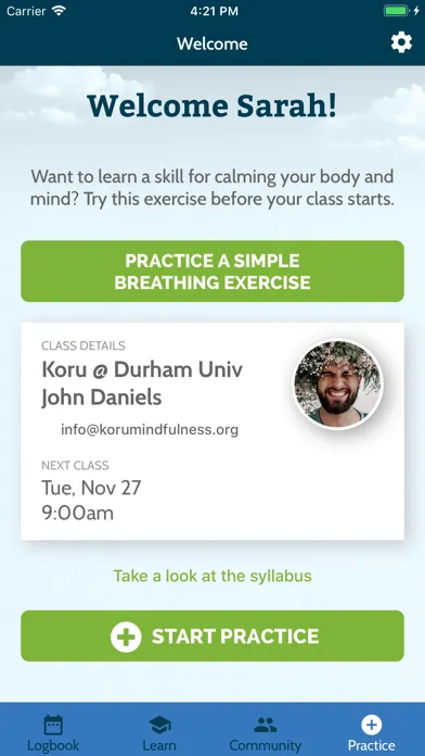 Zrzuty ekranu Koru Mindfulness